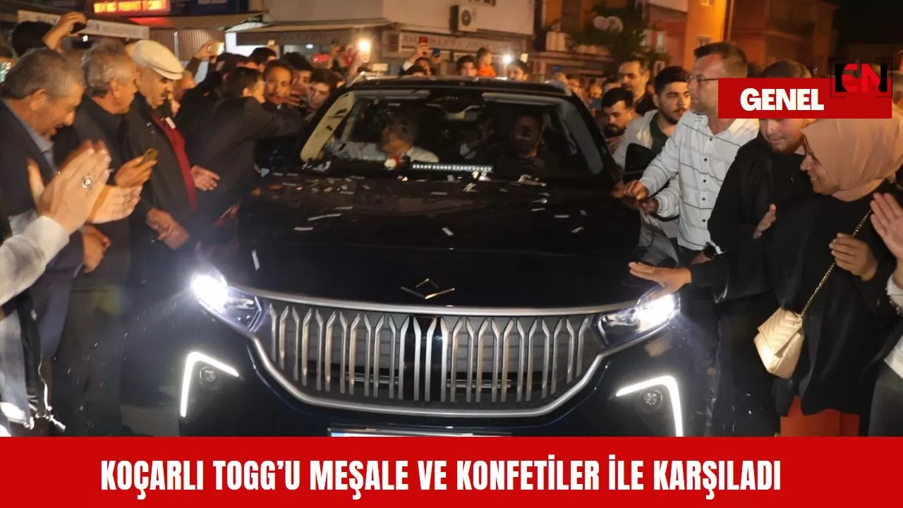 Koçarlı TOGG’u meşale ve konfetiler ile karşıladı