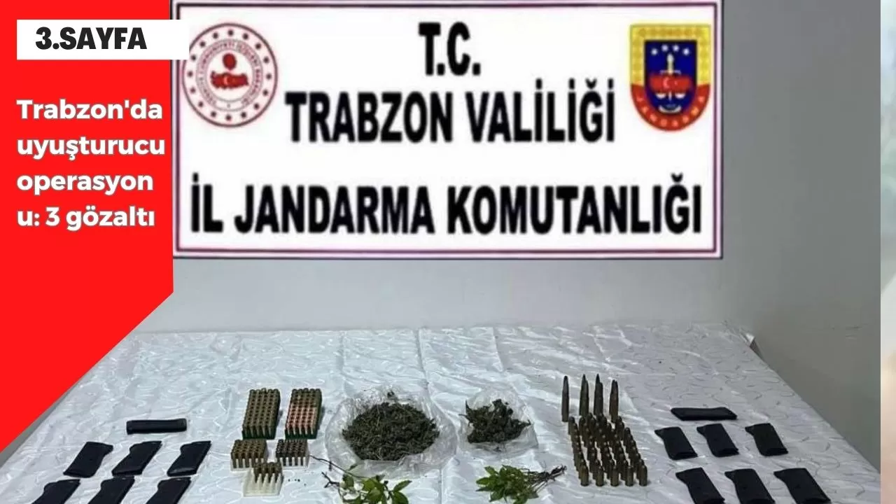 Trabzon'da uyuşturucu operasyonu: 3 gözaltı