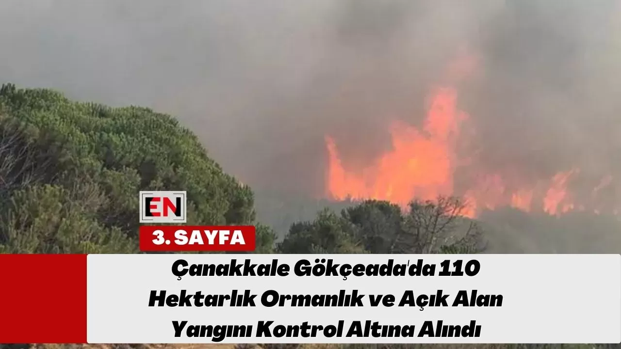 Çanakkale Gökçeada'da 110 Hektarlık Ormanlık ve Açık Alan Yangını Kontrol Altına Alındı