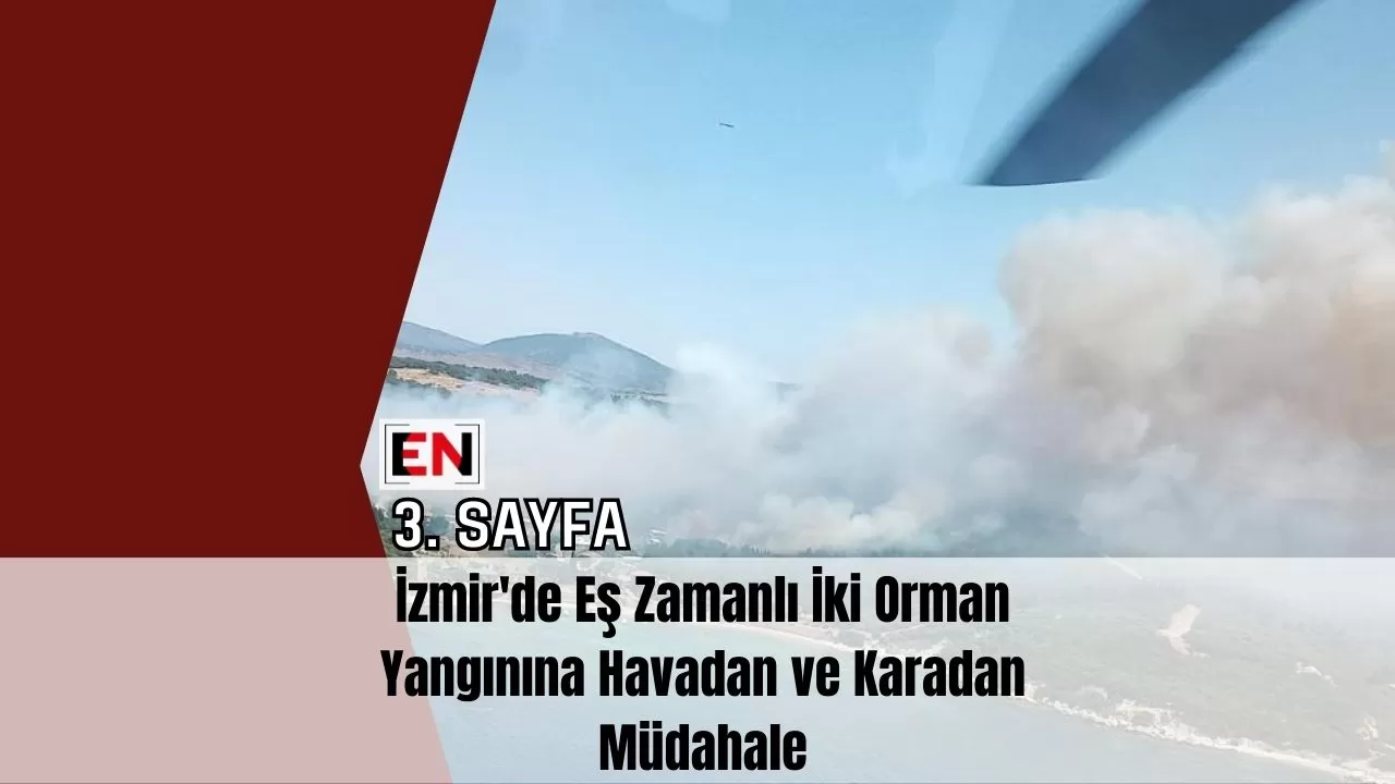 İzmir'de Eş Zamanlı İki Orman Yangınına Havadan ve Karadan Müdahale