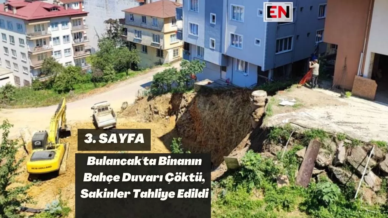 Bulancak'ta Binanın Bahçe Duvarı Çöktü, Sakinler Tahliye Edildi